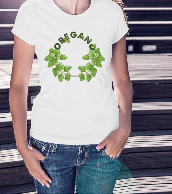 Oregano Herb Collectors Green Leaf Wreath T-Shirt