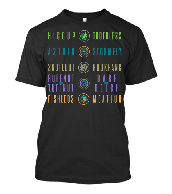 Hiccup Toothless Astrid Stormfly Snotlout Hookfang Ruffnut Tuffnut Barf Belch Fishlegs Meatlug How To Train Your Dragon 3 Hidden World Rider T-Shirt