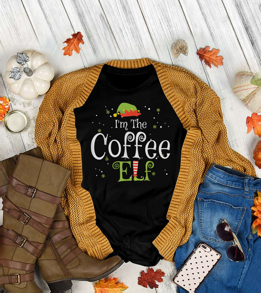 I'm The Coffee Elf Festive Family Group Matching Holiday T-Shirt