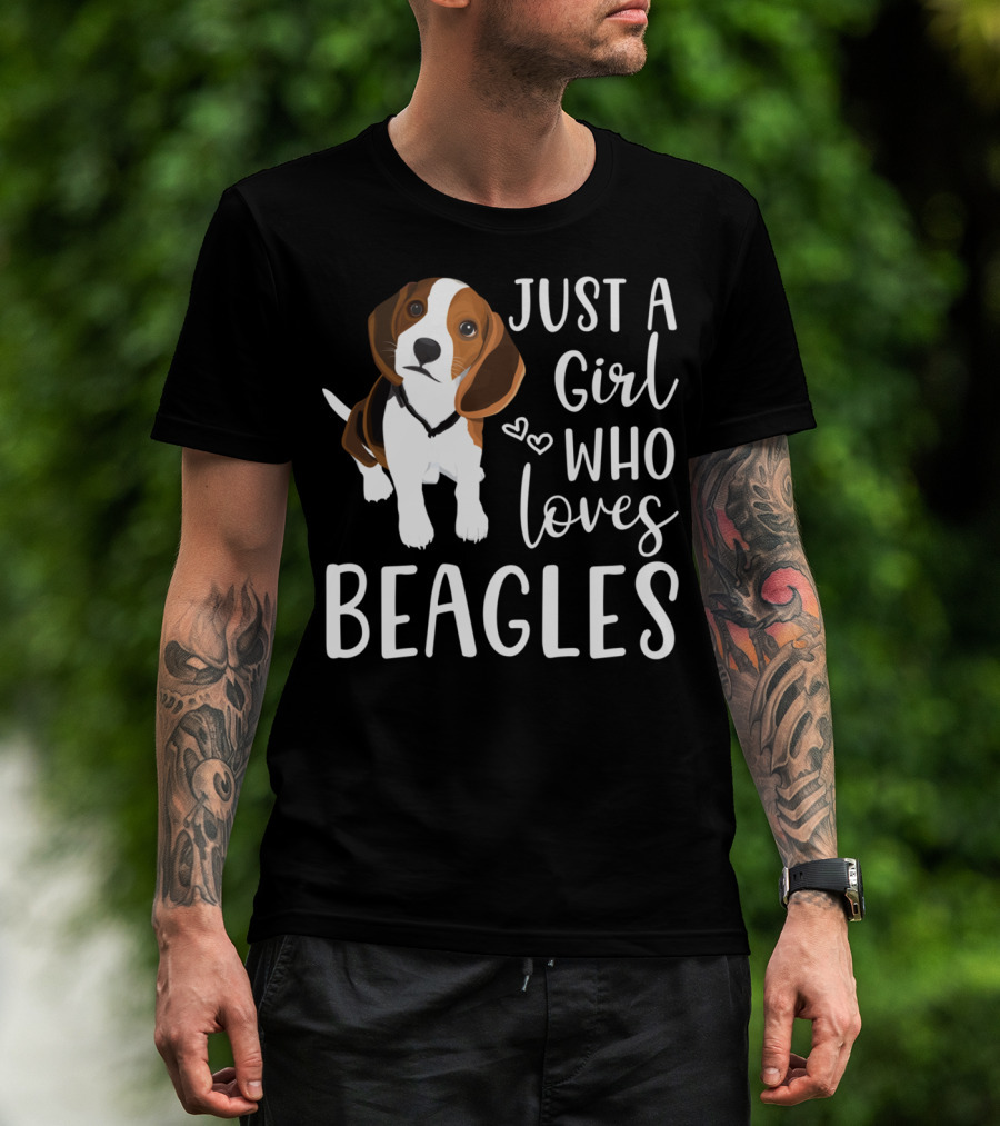 Just A Girl Who Loves Beagles With Cute Hearts And Beagle T-Shirt
