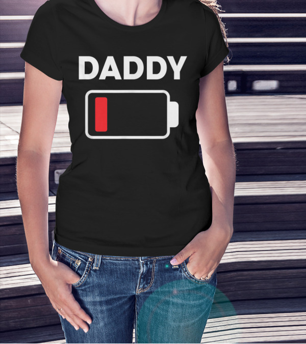 Daddy Low Battery Christmas Family Matching T-Shirt