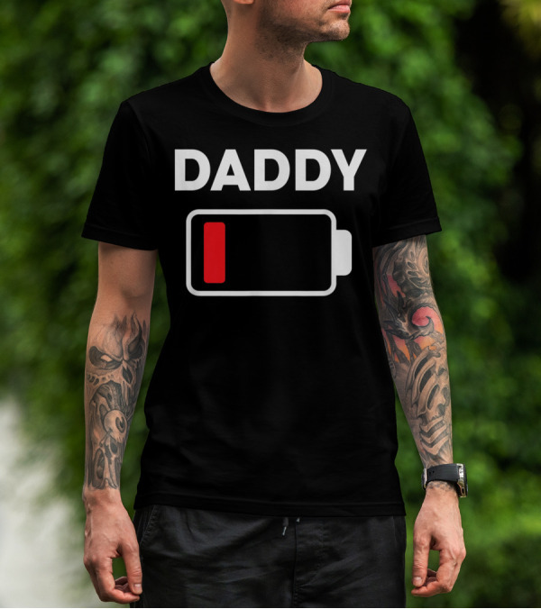 Daddy Low Battery Christmas Family Matching T-Shirt