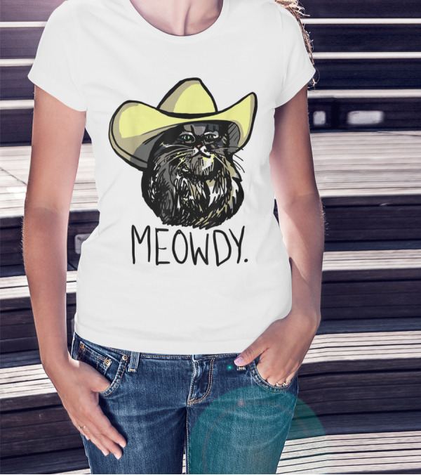 MEOWDY Texas Cowboy Cat T-Shirt