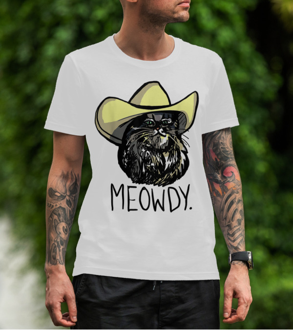 MEOWDY Texas Cowboy Cat T-Shirt