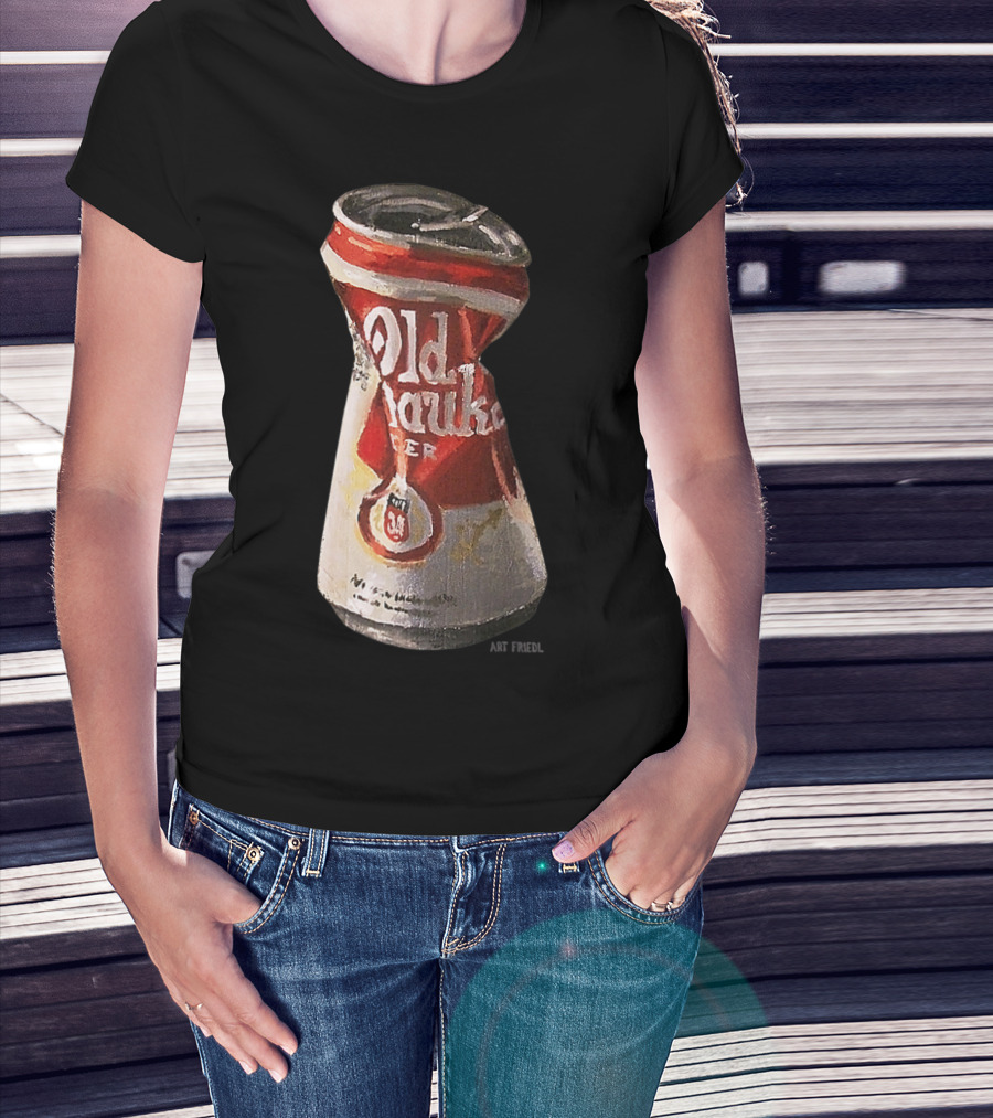 Old Crushed Beer Can Milwaukee Art Friedl T-Shirt