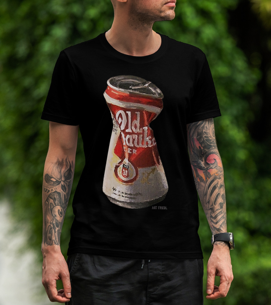 Old Crushed Beer Can Milwaukee Art Friedl T-Shirt