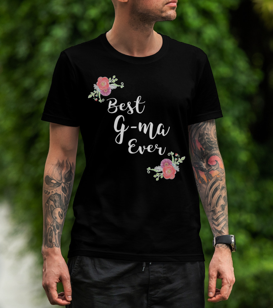 Best G-ma Ever Pink Flowers Floral T-Shirt