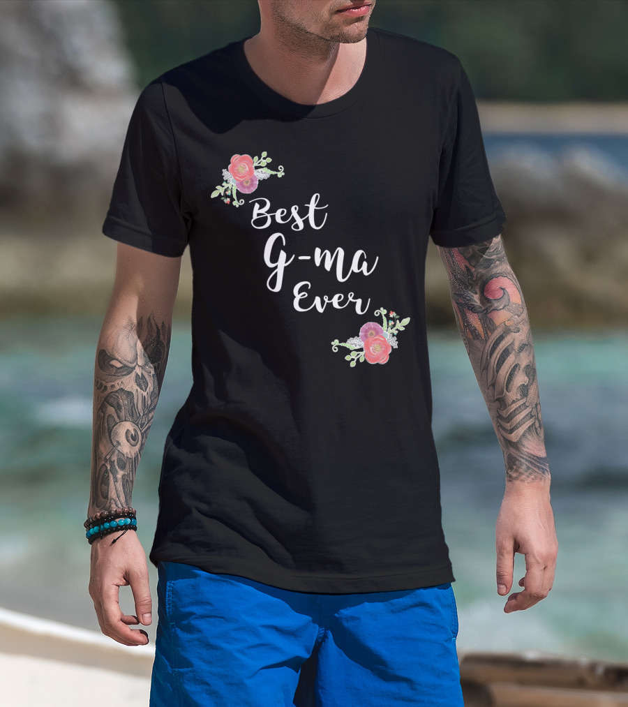 Best G-ma Ever Pink Flowers Floral T-Shirt