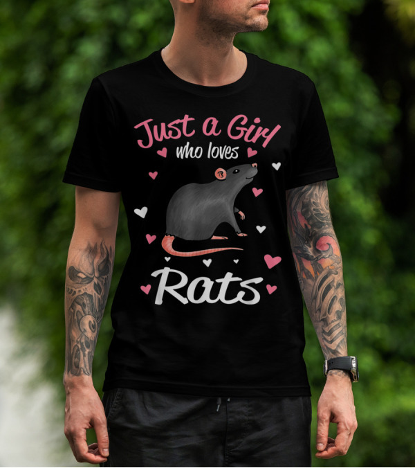 Just A Girl Who Loves Rats With Hearts T-Shirt
