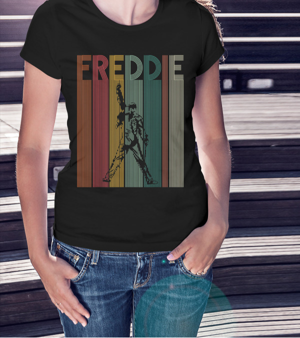 Freddie Mercury Retro Distressed Vintage Line T-Shirt