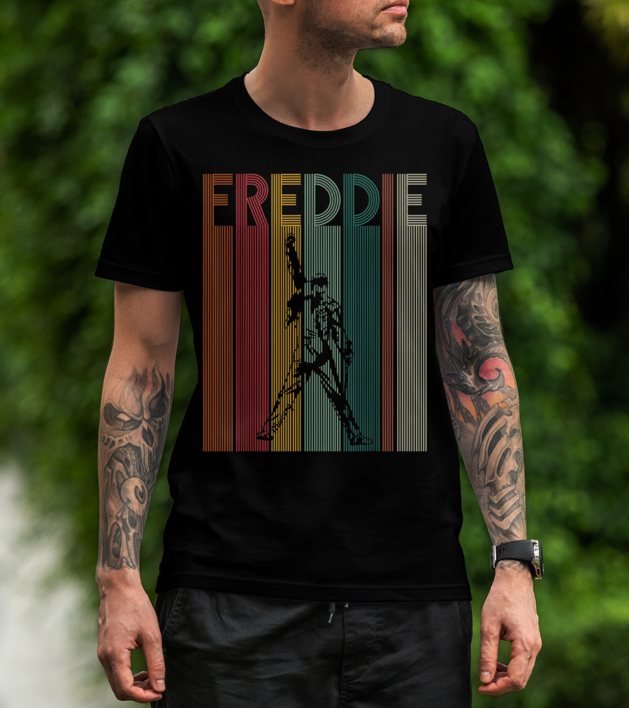 Freddie Mercury Retro Distressed Vintage Line T-Shirt
