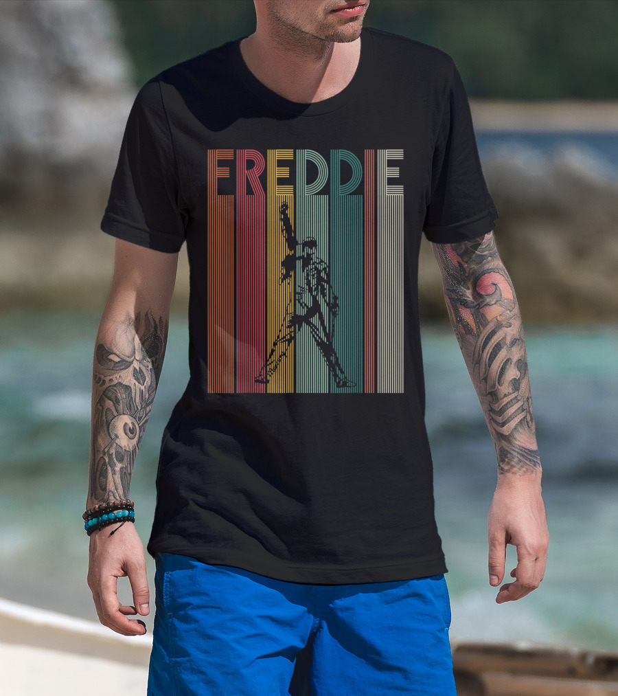 Freddie Mercury Retro Distressed Vintage Line T-Shirt