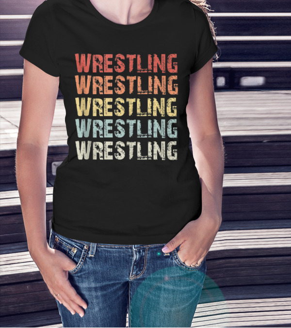 Wrestling Wrestling Wrestling Wrestling Wrestling Retro Lover T-Shirt