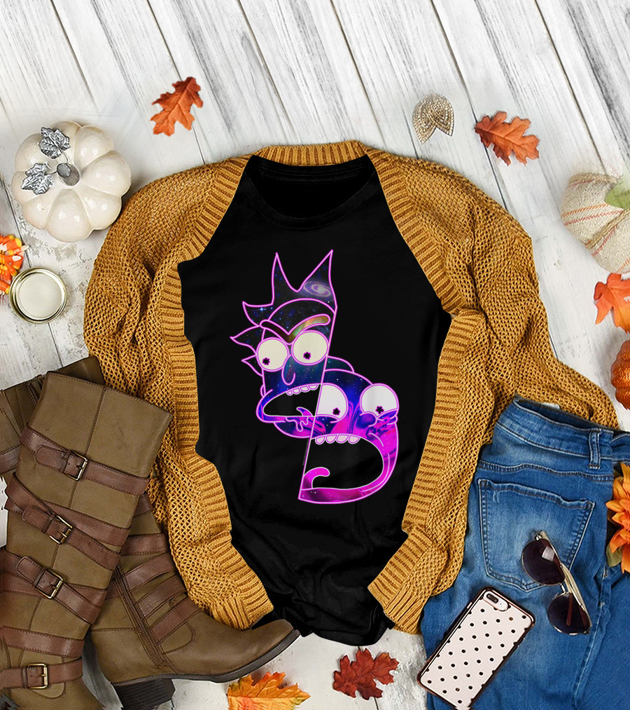 Trippy Galactic Rick and Morty Space Fusion T-Shirt