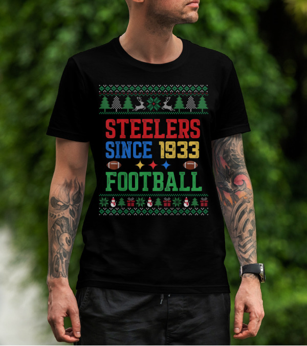 Steelers Ugly Christmas Football Since 1933 T-Shirt