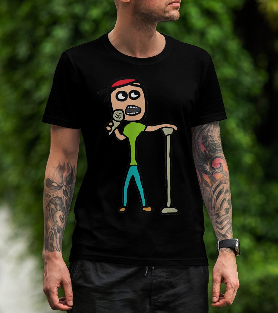 Stand Up Comedy Cartoon Microphone Stage Performance T-Shirt