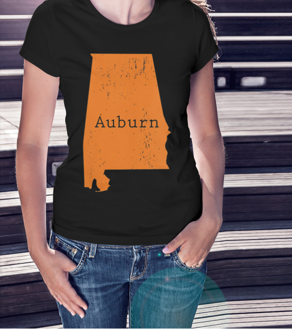 Auburn Alabama Vintage Map T-Shirt