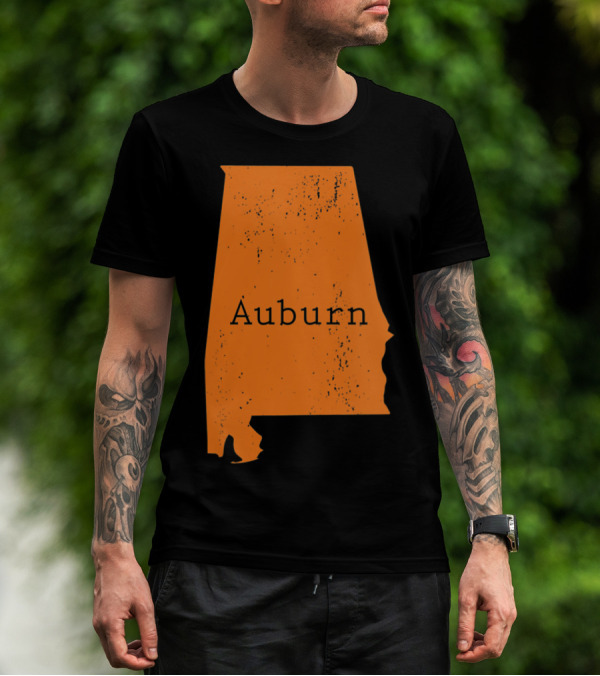 Auburn Alabama Vintage Map T-Shirt
