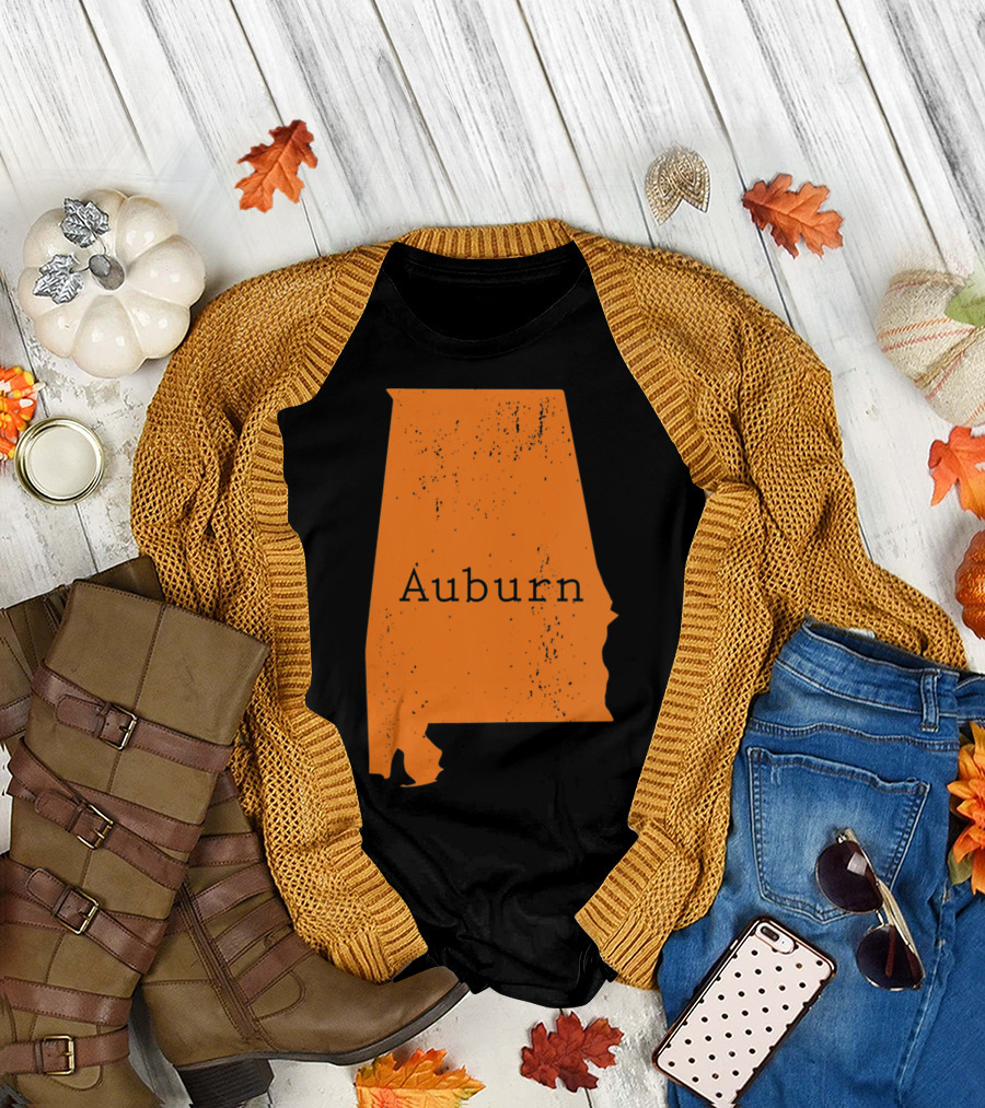 Auburn Alabama Vintage Map T-Shirt