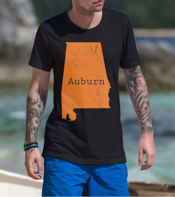 Auburn Alabama Vintage Map T-Shirt