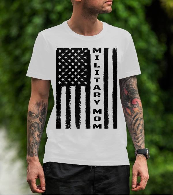 Military Mom American Flag Veteran's Pride T-Shirt