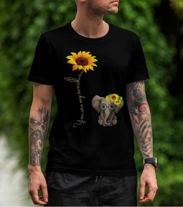 You Are My Sunshine Sunflower Elephant Hippie T-Shirt