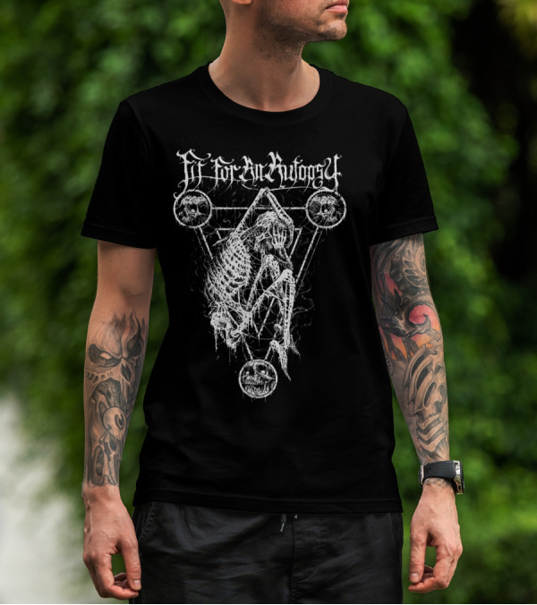 Fitforanautopsy Skeleton With Triangular Geometric Skull T-Shirt
