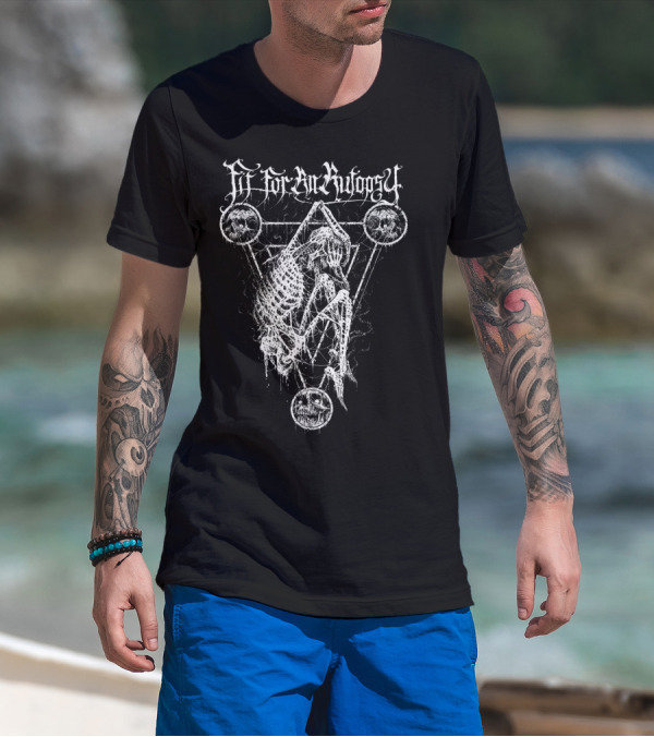 Fitforanautopsy Skeleton With Triangular Geometric Skull T-Shirt