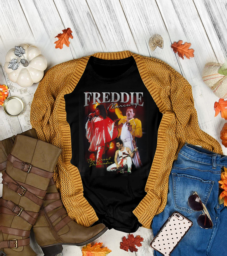 Freddie Mercury The Great Pretender Concert Image Montage T-Shirt