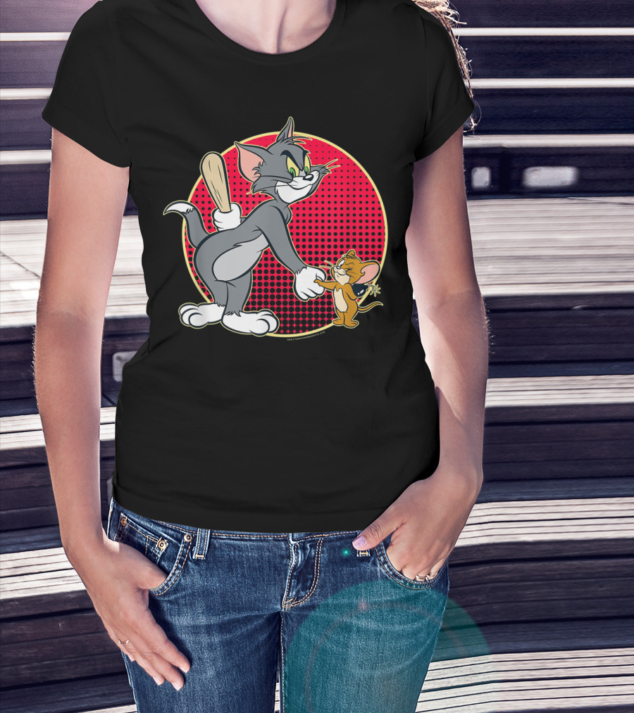 Tom And Jerry Classic Cartoon Characters Playful Moment T-Shirt