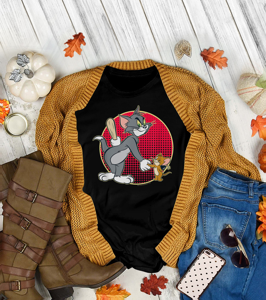 Tom and Jerry Classic Cartoon Characters Playful Moment T-Shirt