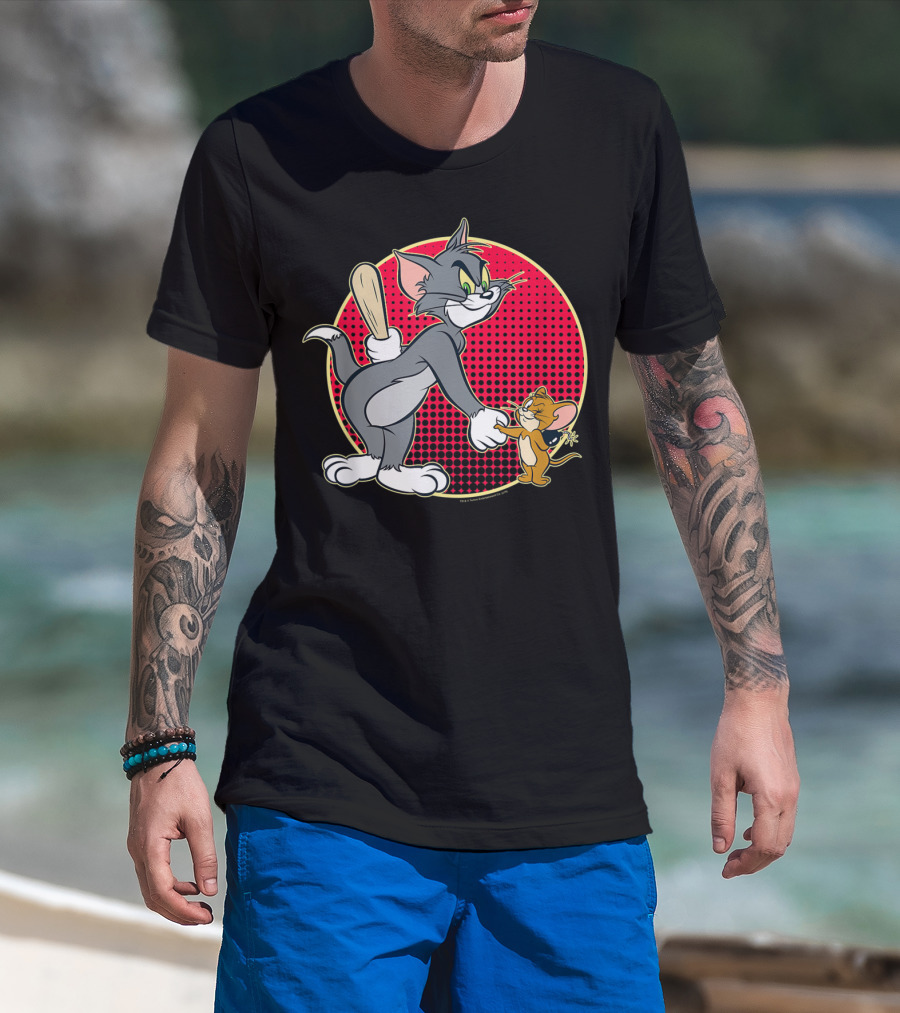 Tom And Jerry Classic Cartoon Characters Playful Moment T-Shirt
