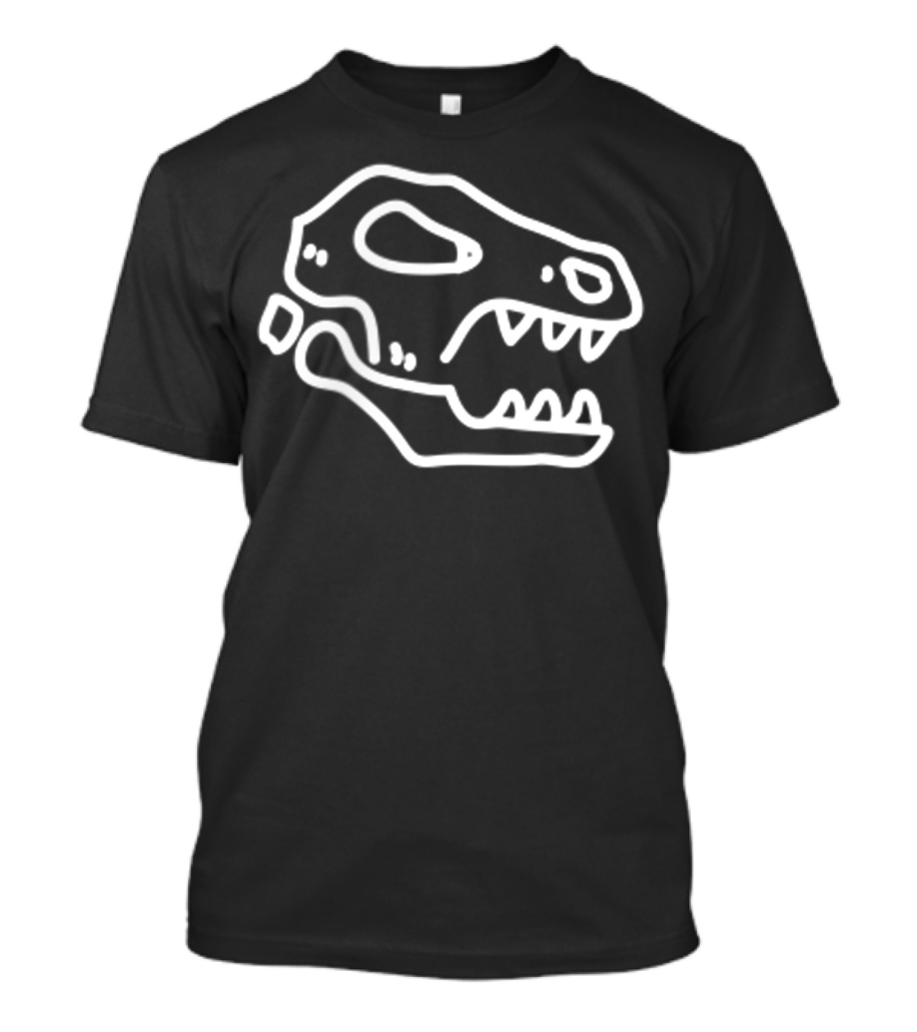 Trex Skull Fossil Kids Dinosaur Badge T-Shirt