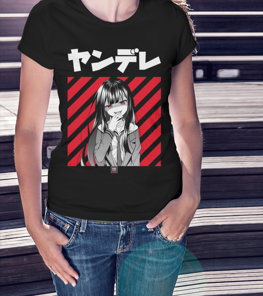 Yandere Japanese Anime Red Eyes Dark Hair Manga T-Shirt