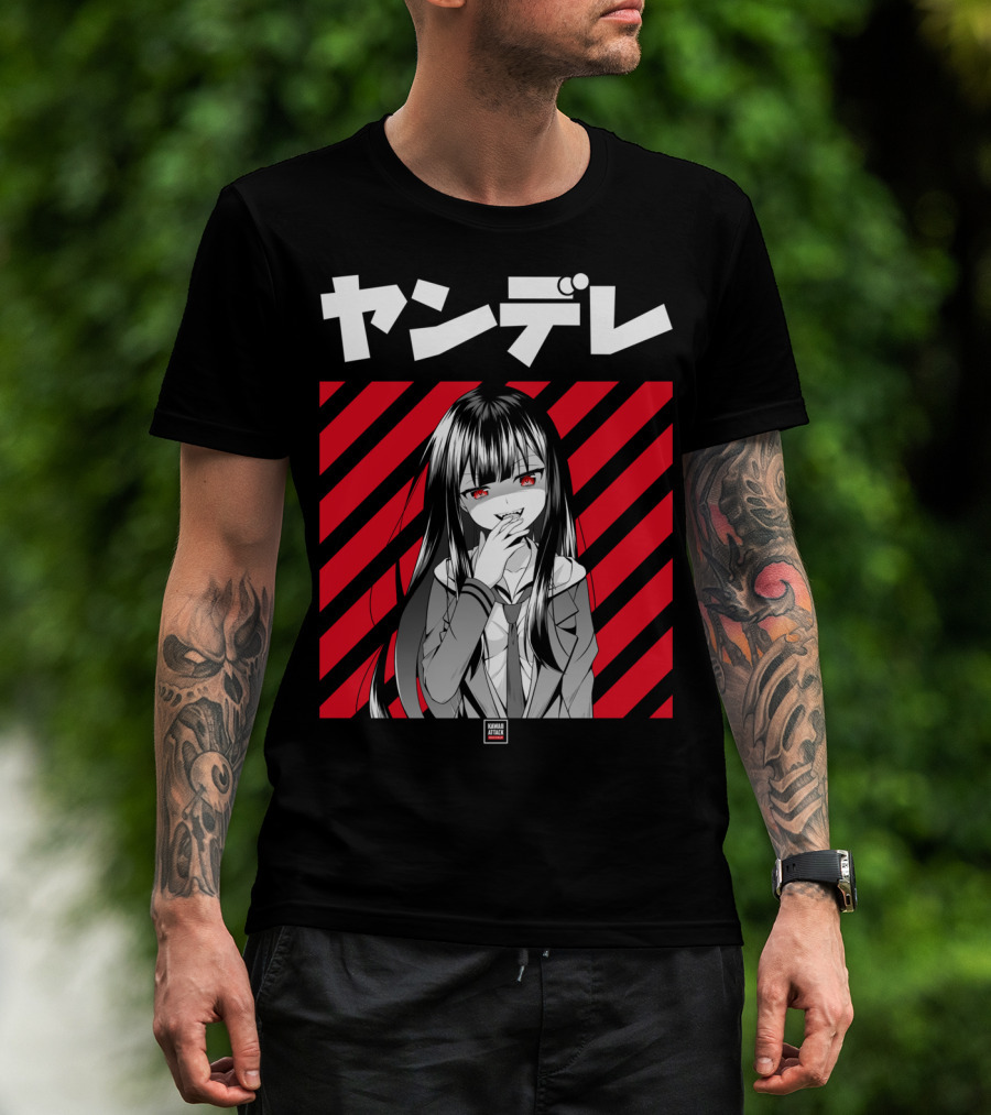 Yandere Japanese Anime Red Eyes Dark Hair Manga T-Shirt