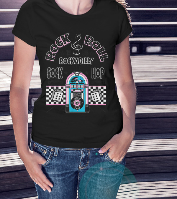 Rock And Roll Rockabilly 1958 Sock Hop Party Jukebox T-Shirt