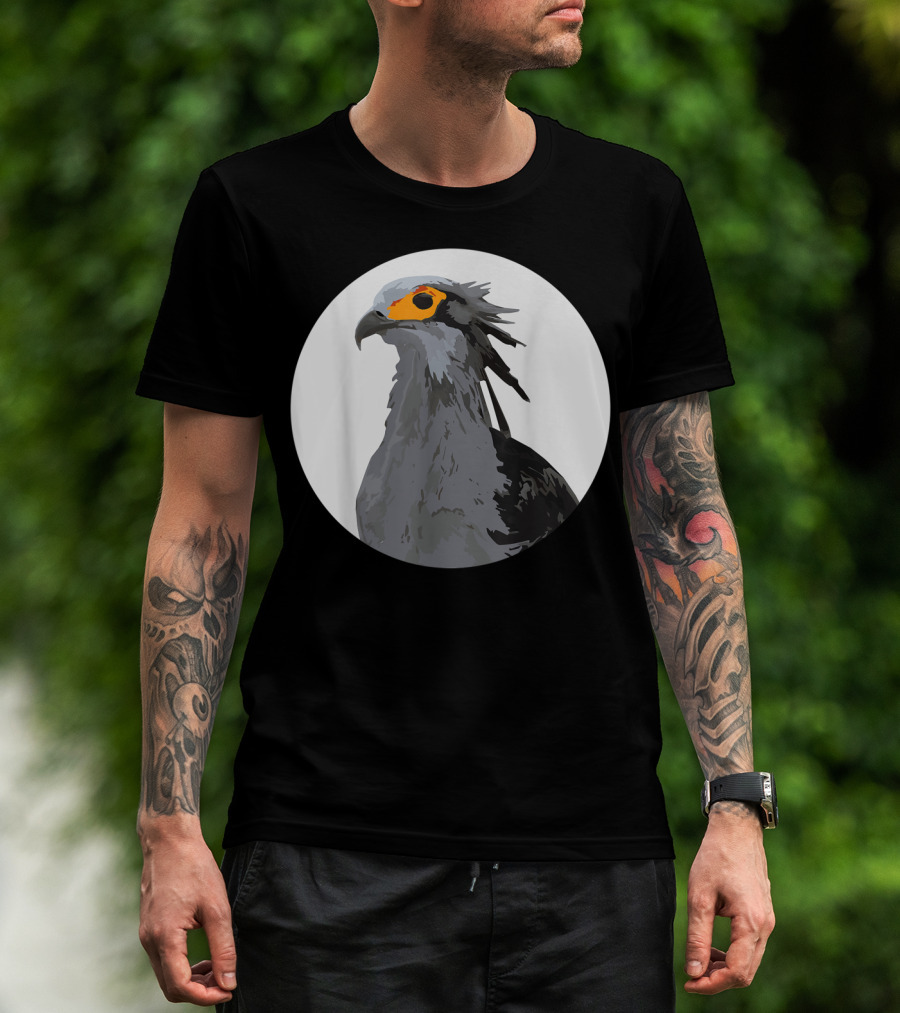 African Secretary Bird Sagittarius Circle T-Shirt