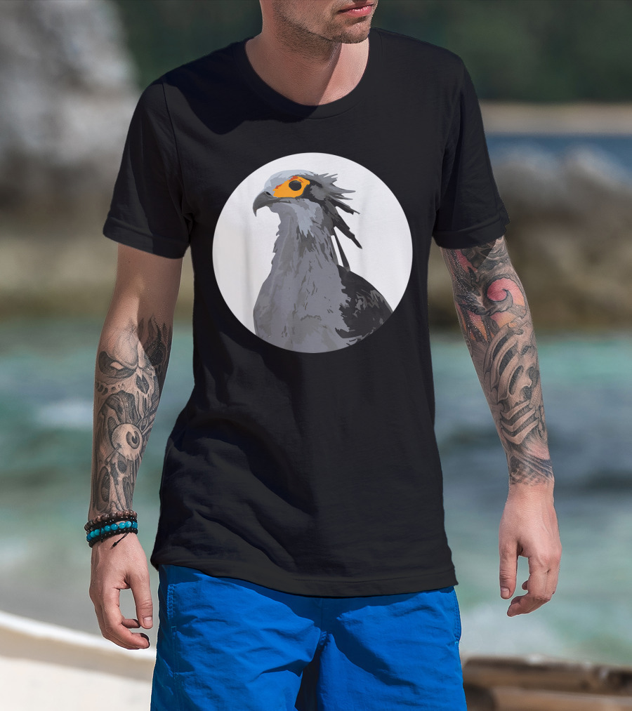 African Secretary Bird Sagittarius Circle T-Shirt