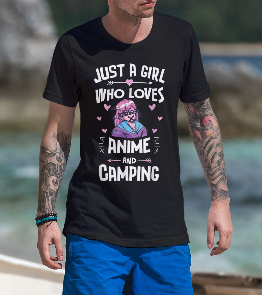 Just A Girl Who Loves Anime And Camping T-Shirt