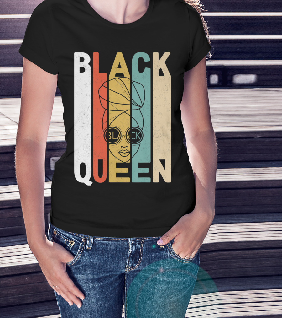 BLACK QUEEN Afro Headwrap Sunglasses T-Shirt