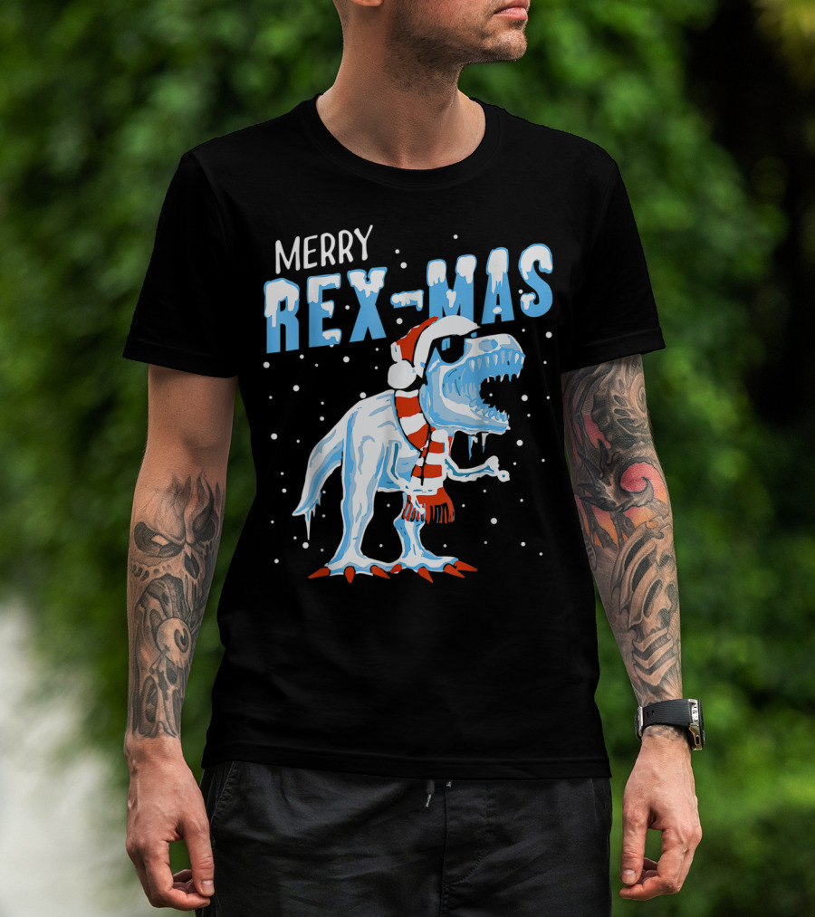 Merry Rexmas Santa Dinosaur Christmas T-Shirt