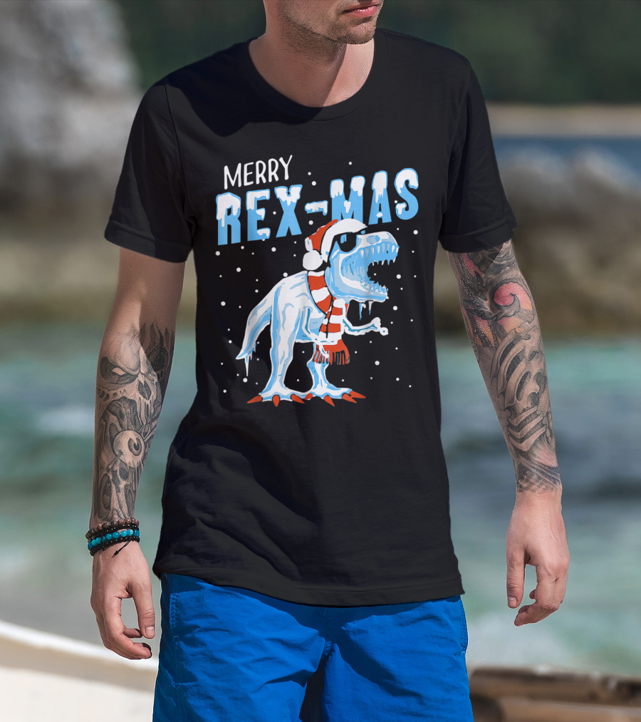 Merry Rexmas Santa Dinosaur Christmas T-Shirt