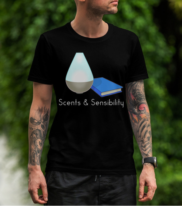 Scents And Sensibility Essential Oils Diffuser Jane Austen Sense Book T-Shirt