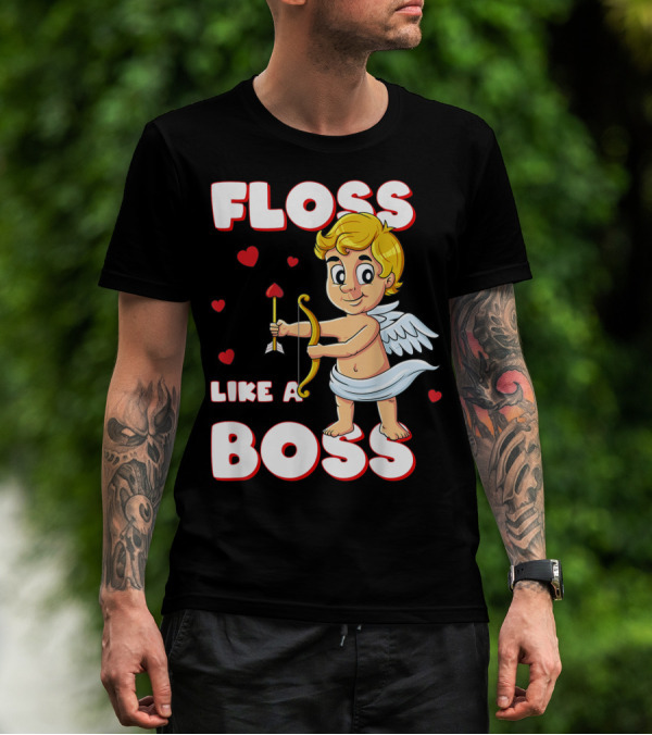 Floss Like A Boss Cupid Valentine's Day Bow Arrow Hearts T-Shirt
