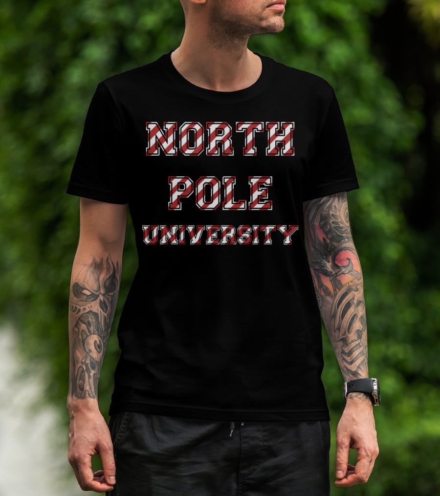 North Pole University Funny Santa T-Shirt