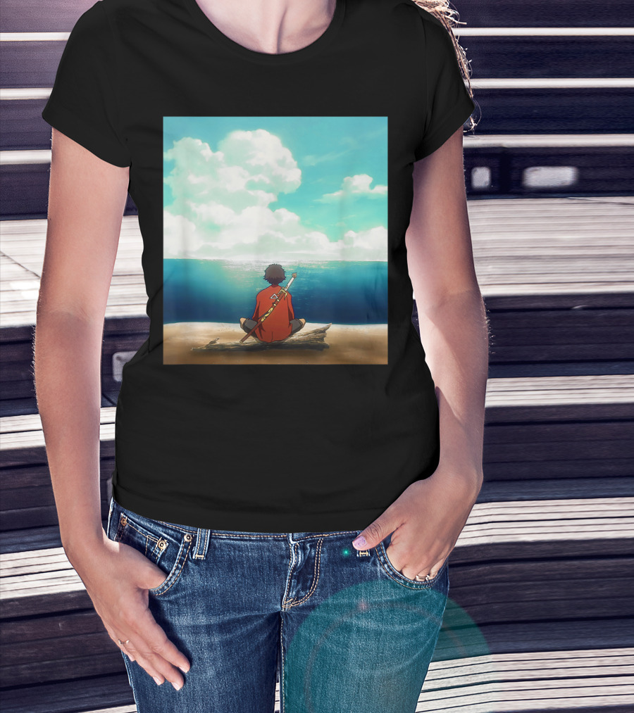 Samurai Champloo Reflective Ocean Scene T-Shirt