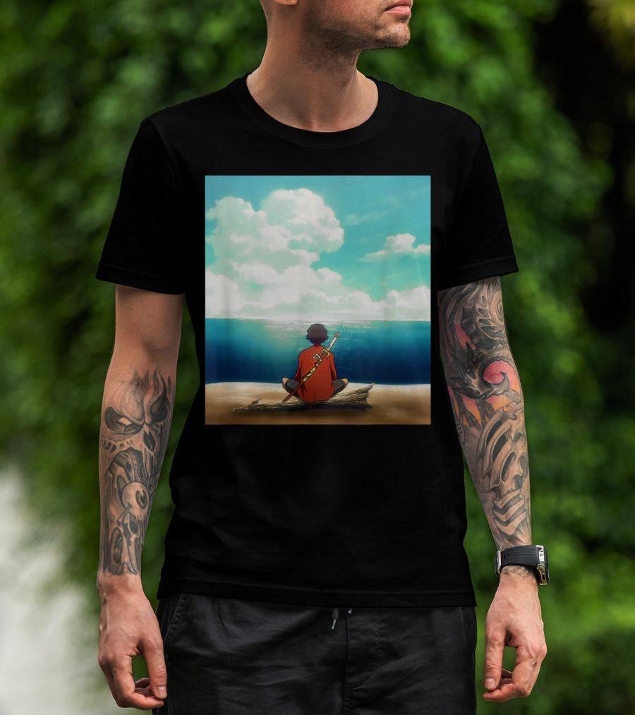 Samurai Champloo Reflective Ocean Scene T-Shirt