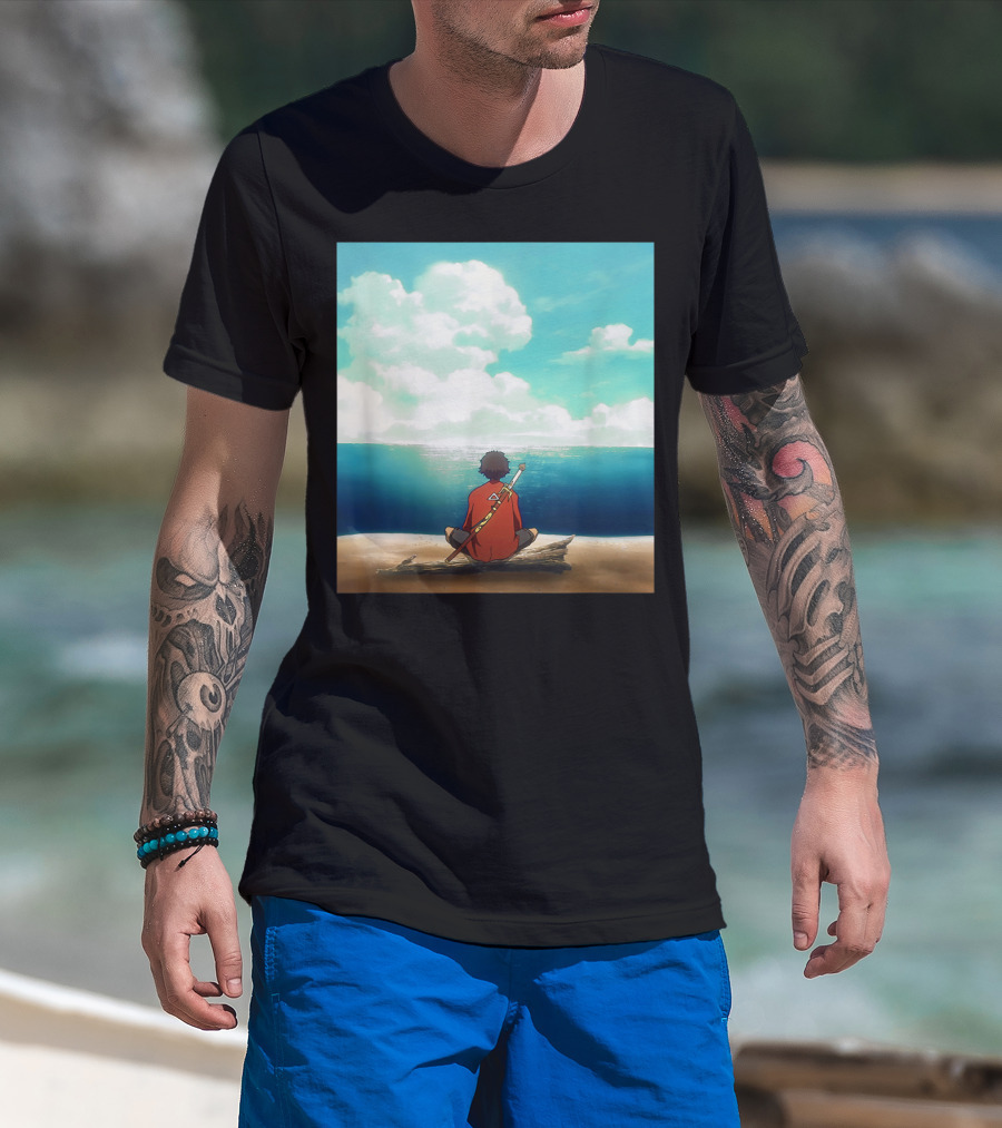Samurai Champloo Reflective Ocean Scene T-Shirt
