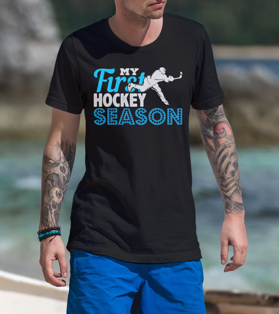 My First Hockey Season Ice Hockey Boy Girl Team Goalie Defense T-Shirt