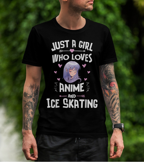 Just A Girl Who Loves Anime Ice Skating Hearts And Arrows T-Shirt